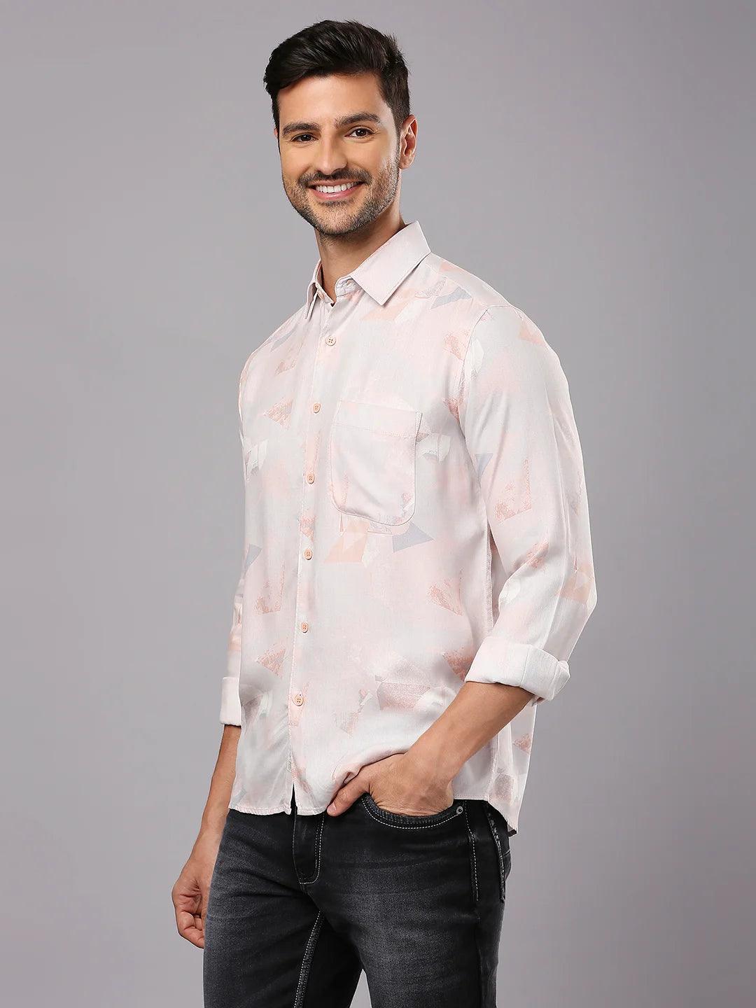 Peach Printed Shirt - Image 2
