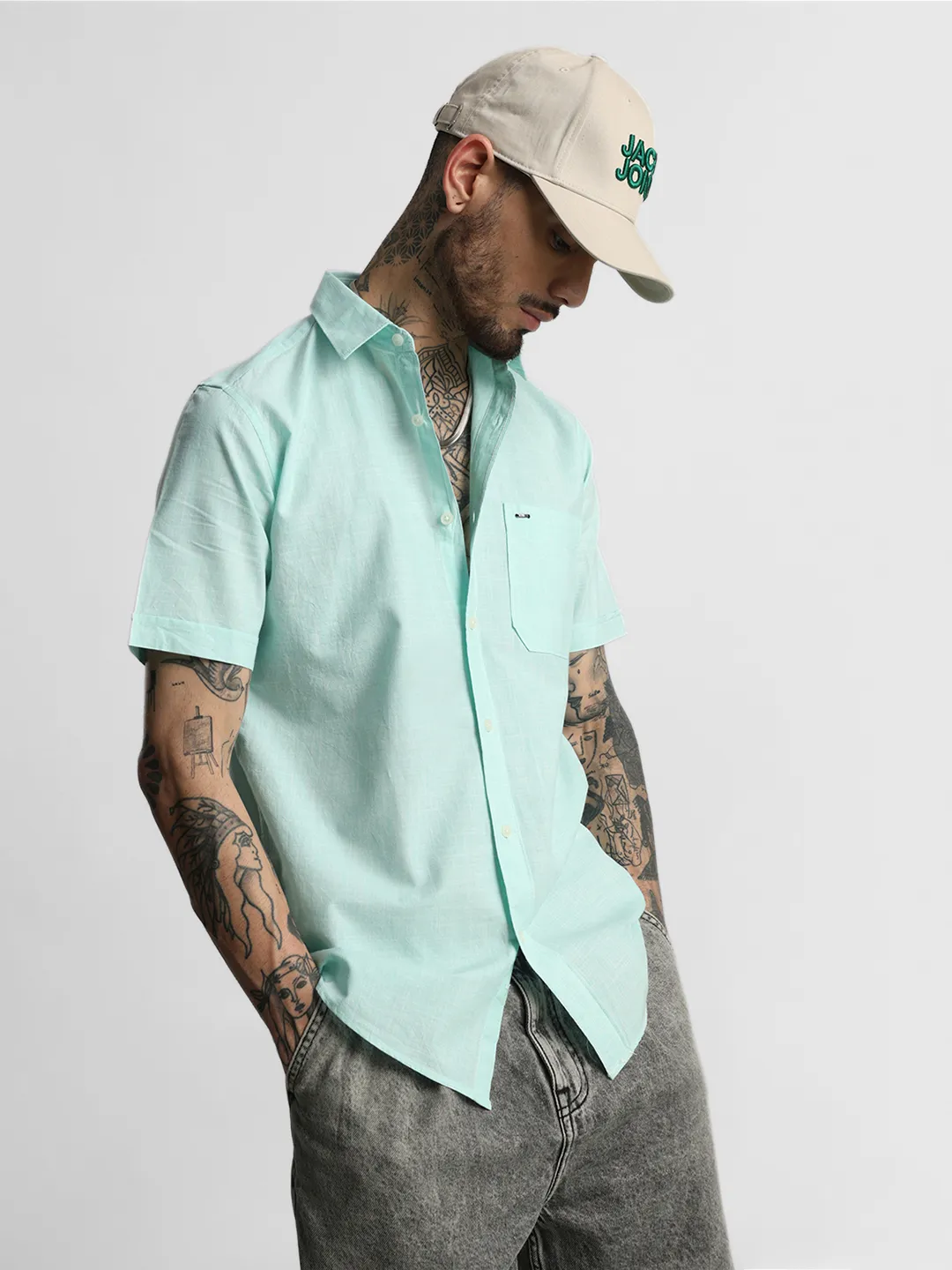Turquoise Textured Shirt - Image 3