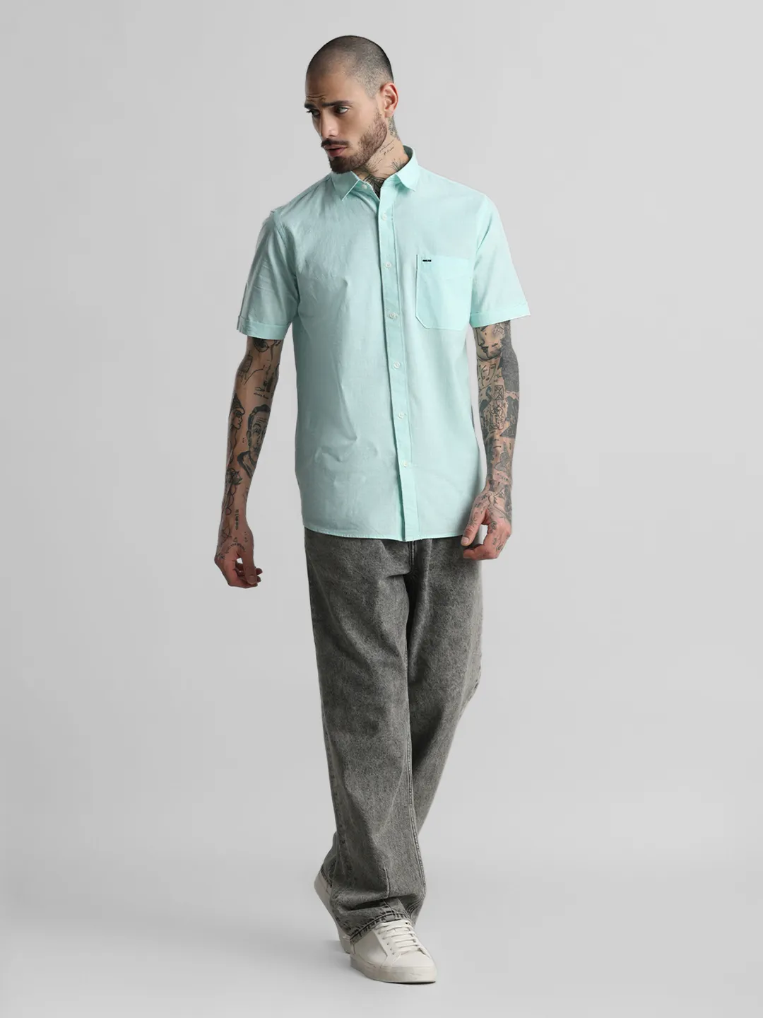 Turquoise Textured Shirt - Image 5