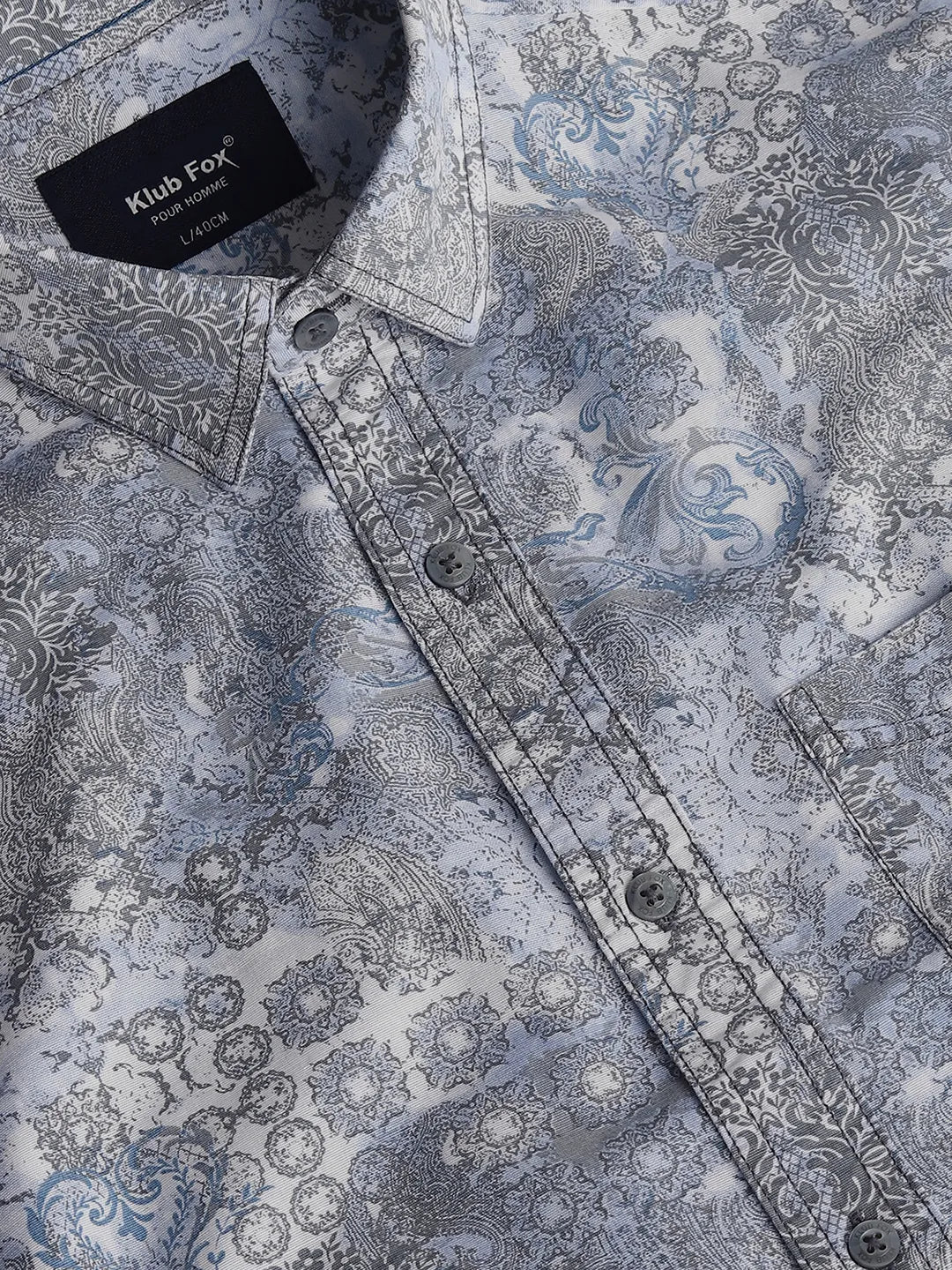 Sky Blue Printed Shirt - Image 6