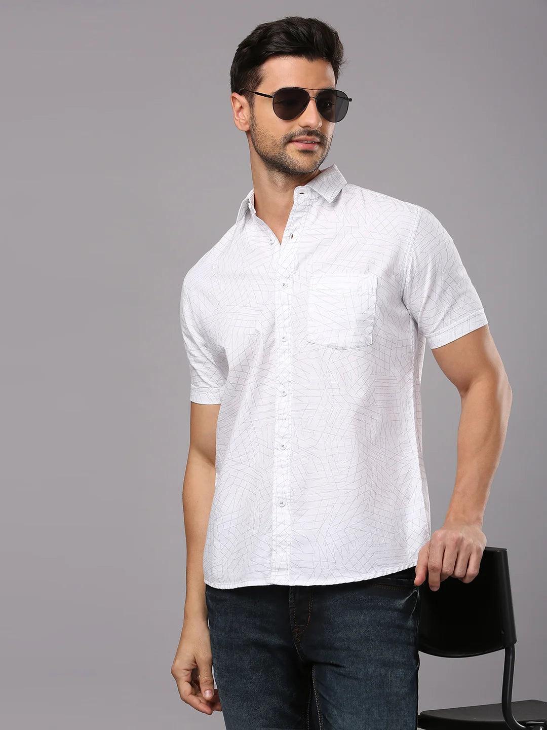 White Printed Shirt - Image 8