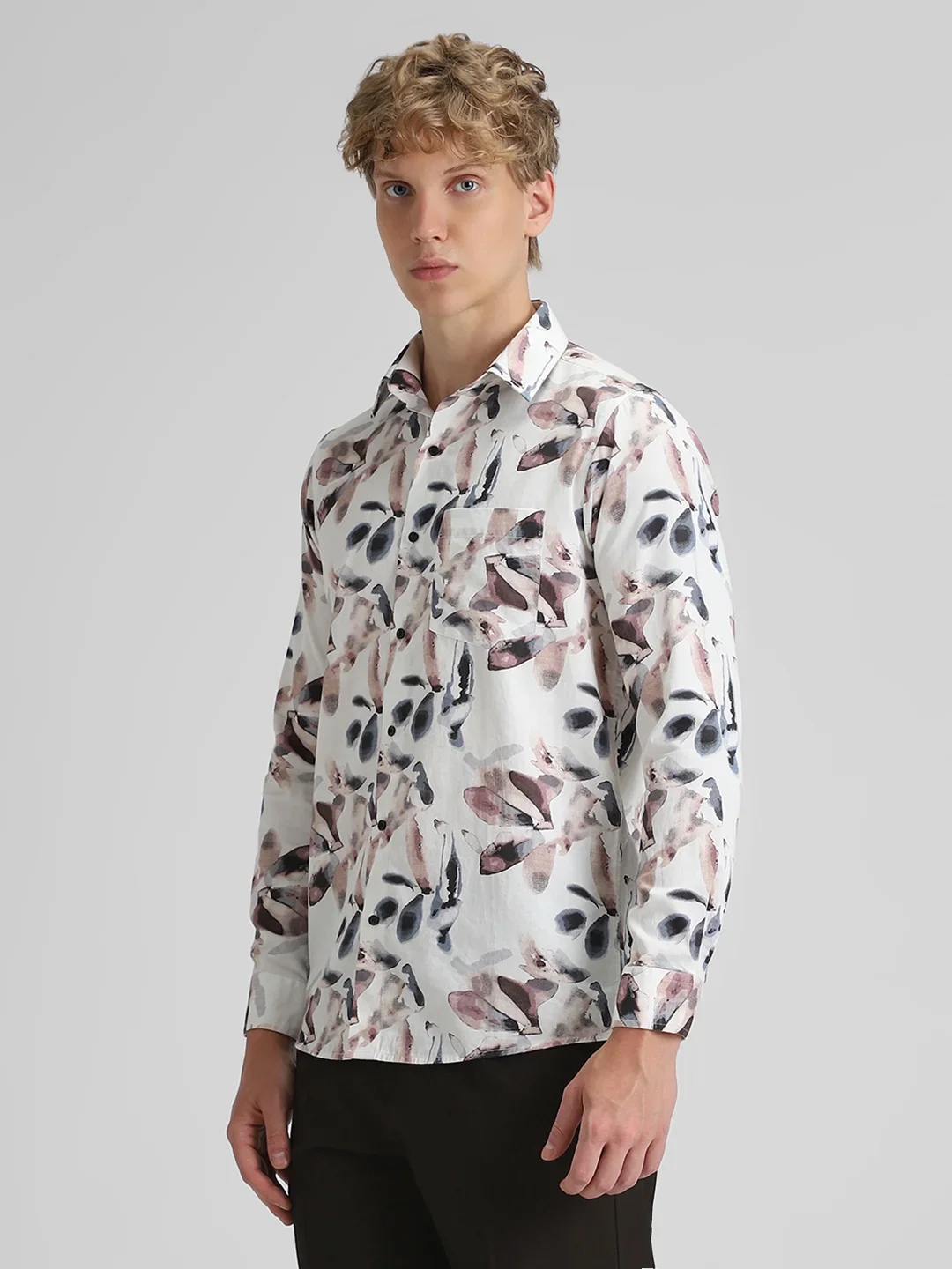 Cream Printed Shirt - Image 4