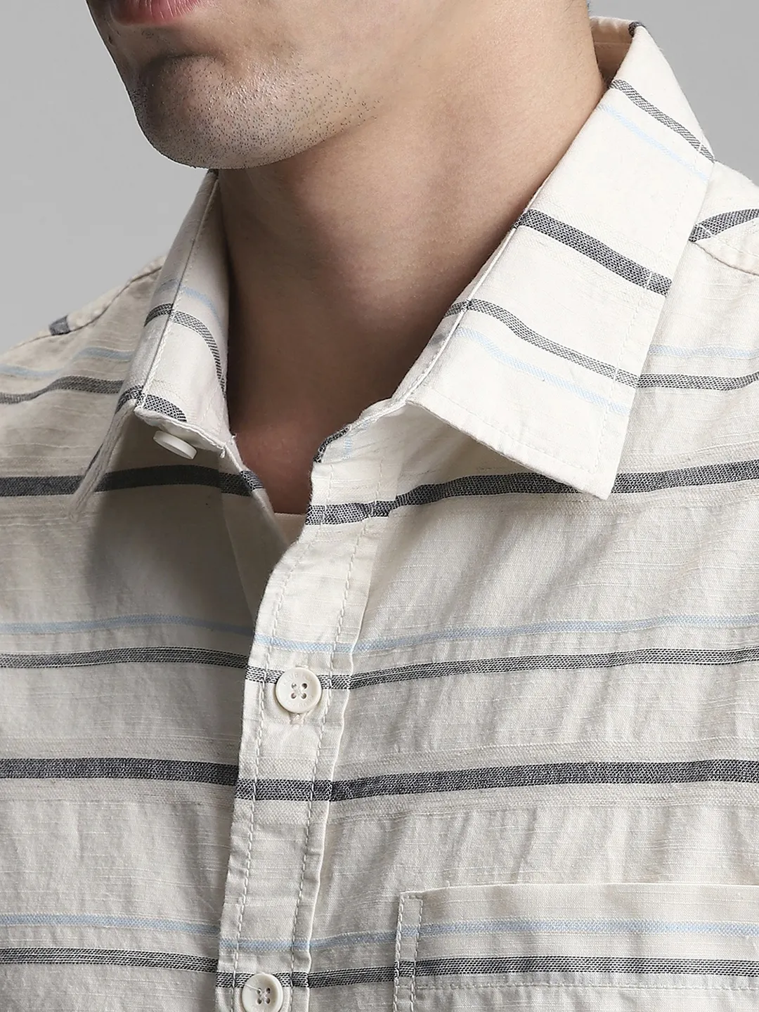 Cream Striped Shirt - Image 3