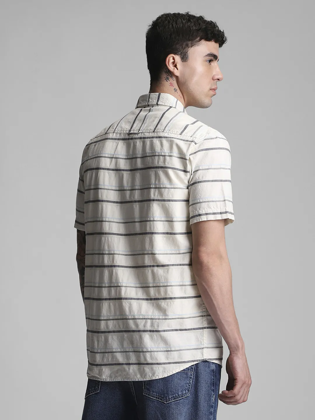 Cream Striped Shirt - Image 4