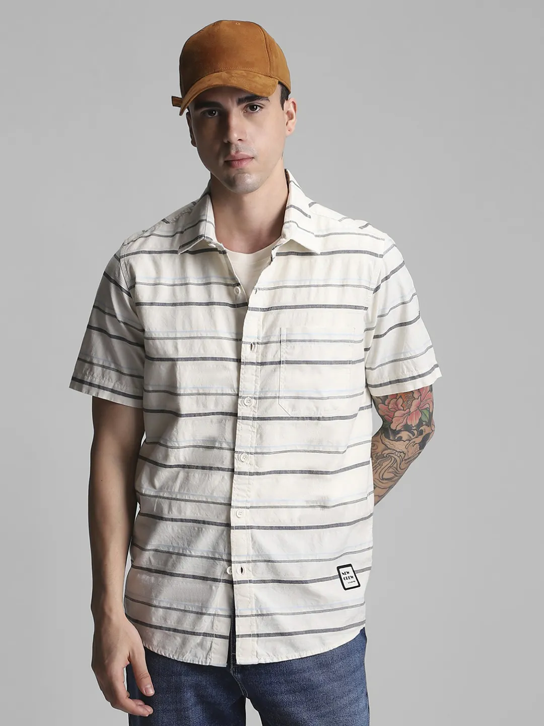 Cream Striped Shirt - Image 6