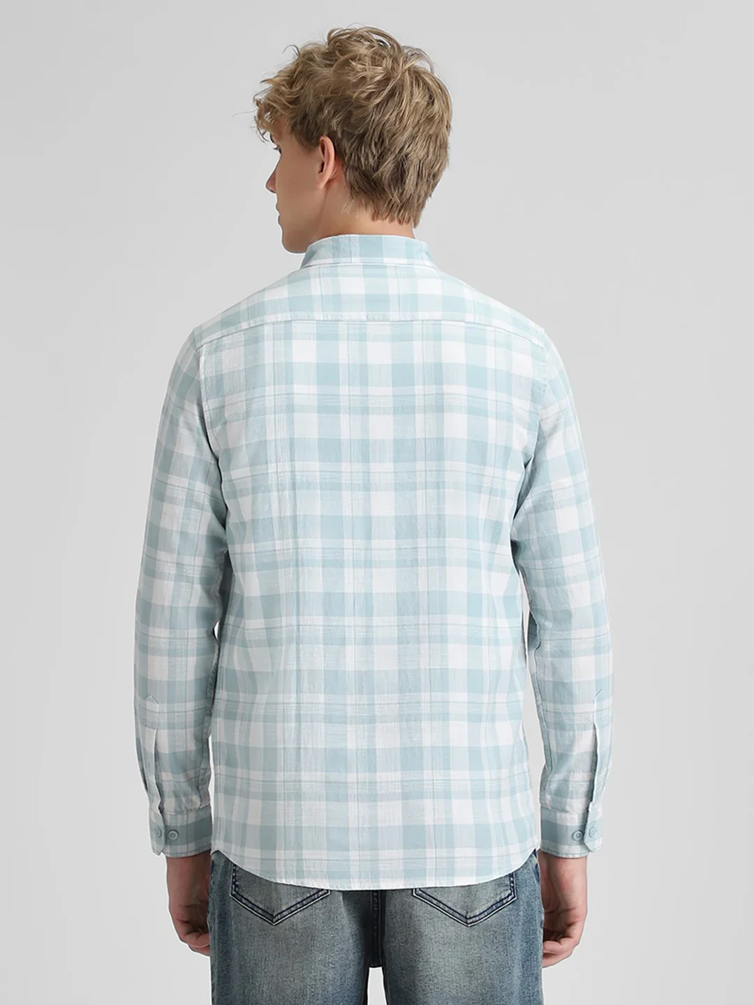 Dusty Green Checks Shirt - Image 5