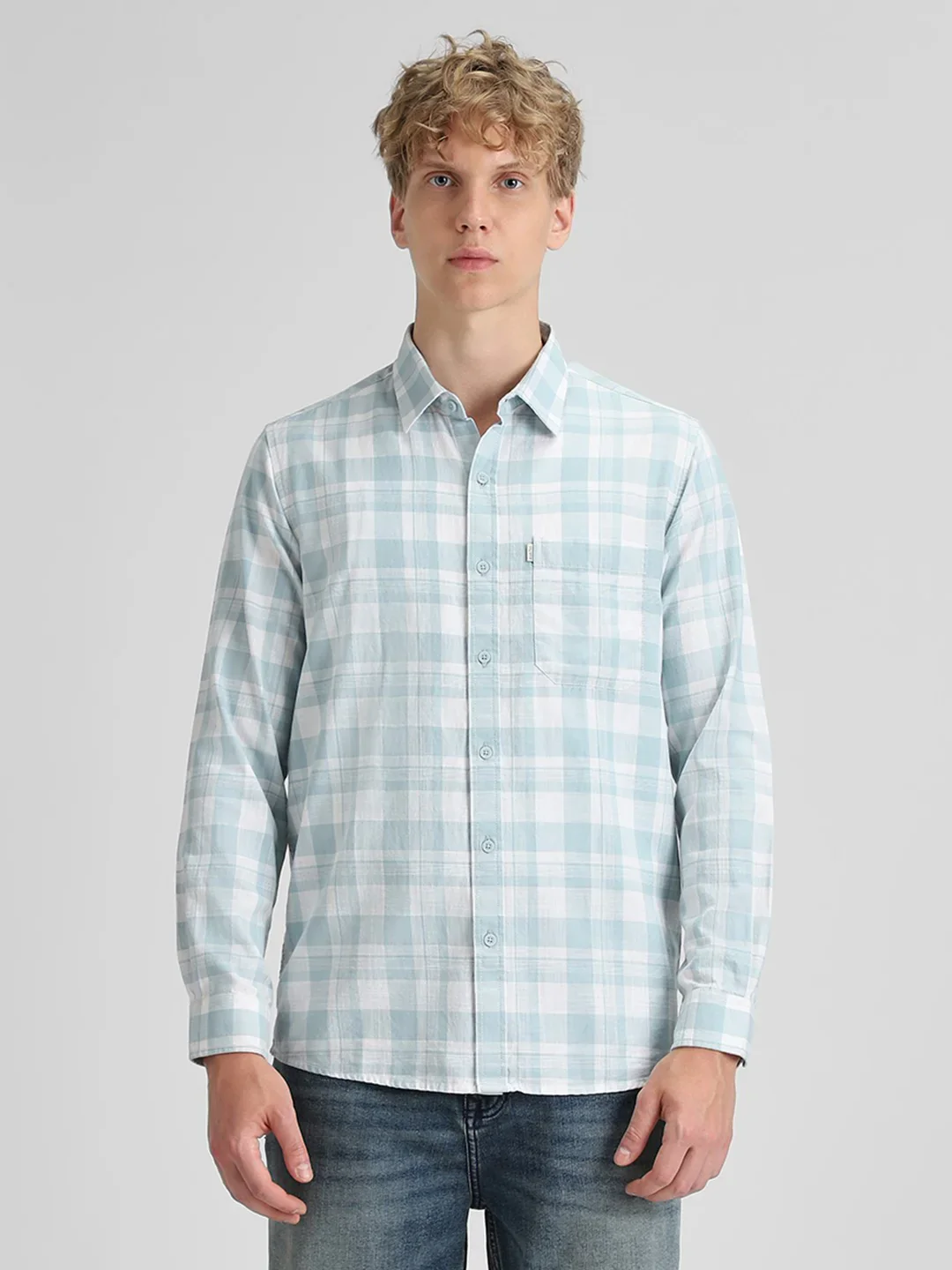 Dusty Green Checks Shirt - Image 6