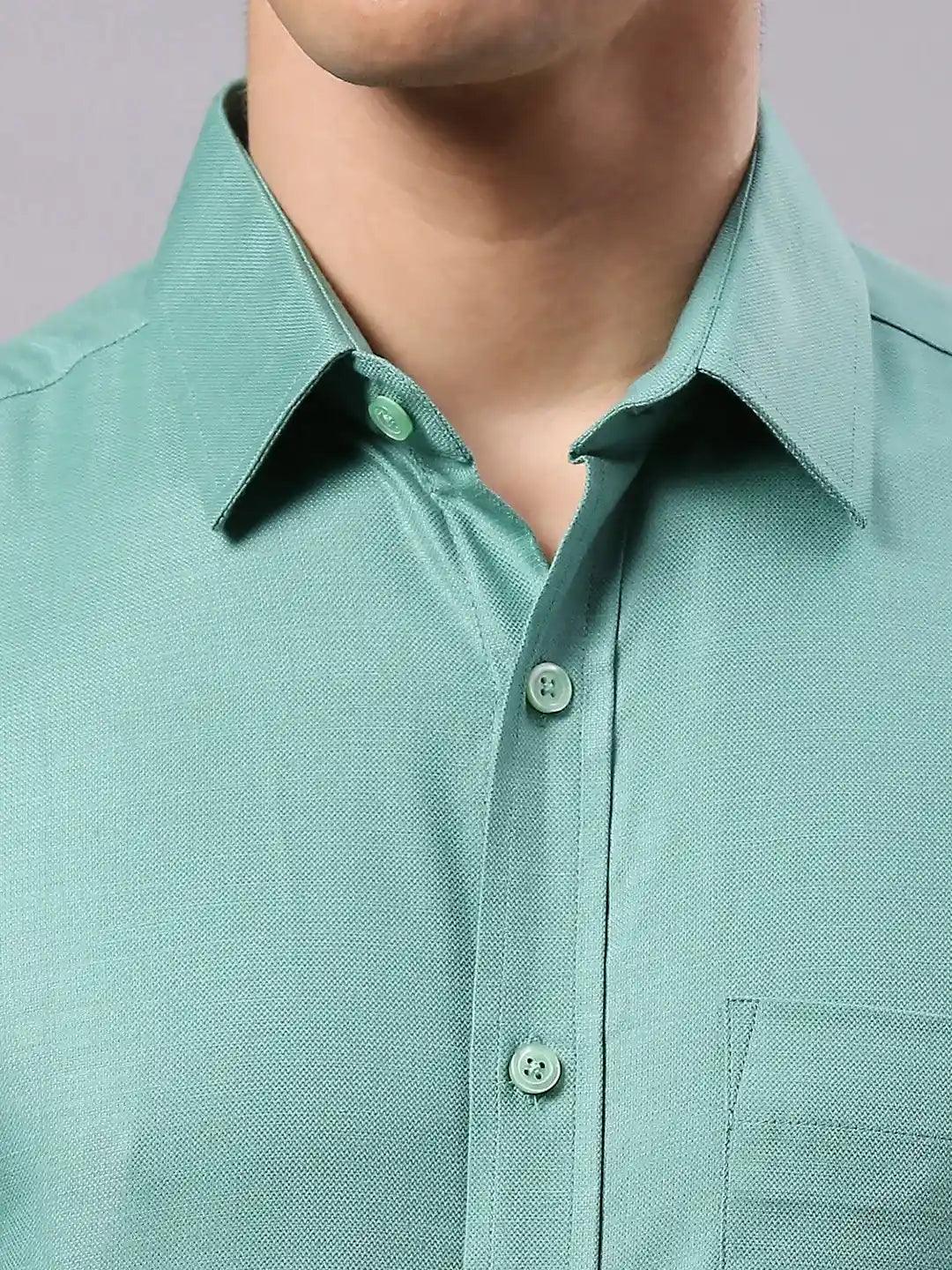 Green Solid Shirt - Image 2