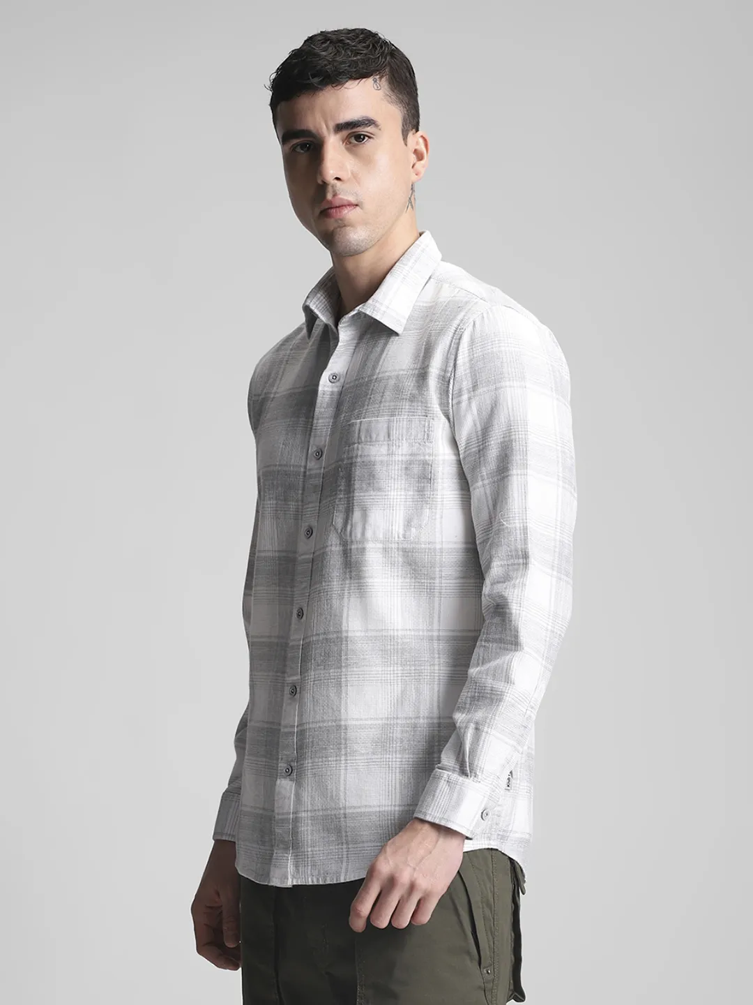 Grey Checkered Shirt - Image 6