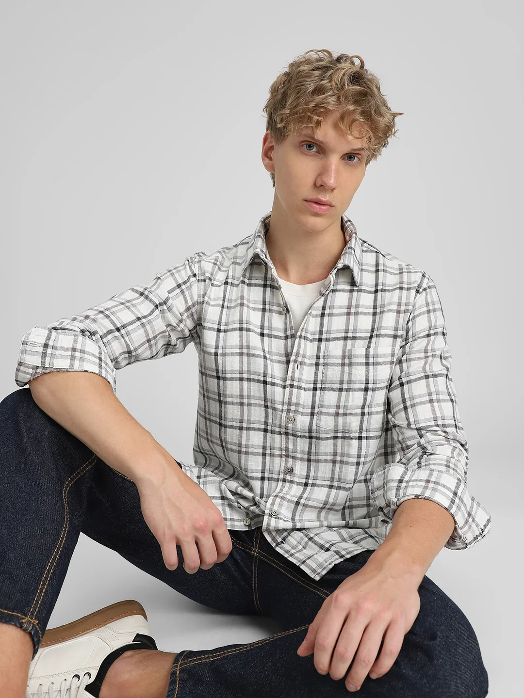 Grey Checks Shirt - Image 6