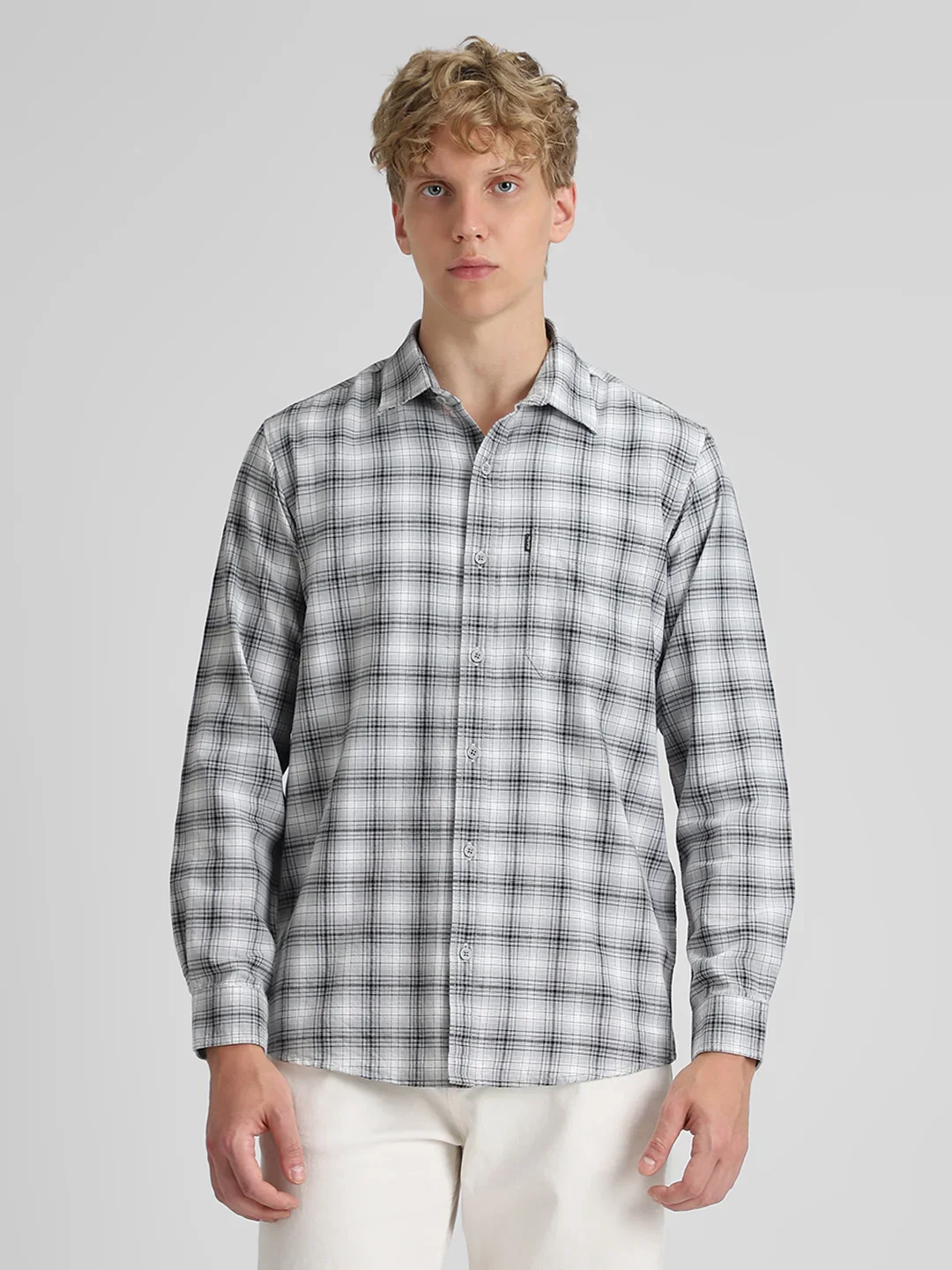 Grey Checks Shirt - Image 6