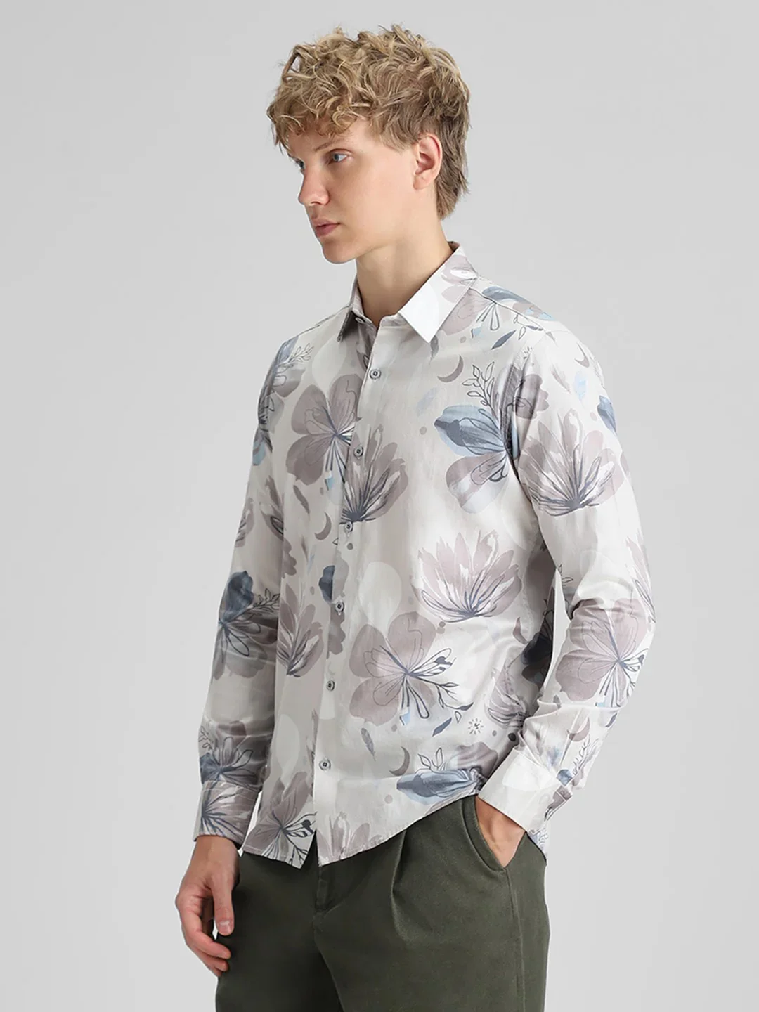 Grey Printed Shirt - Image 4