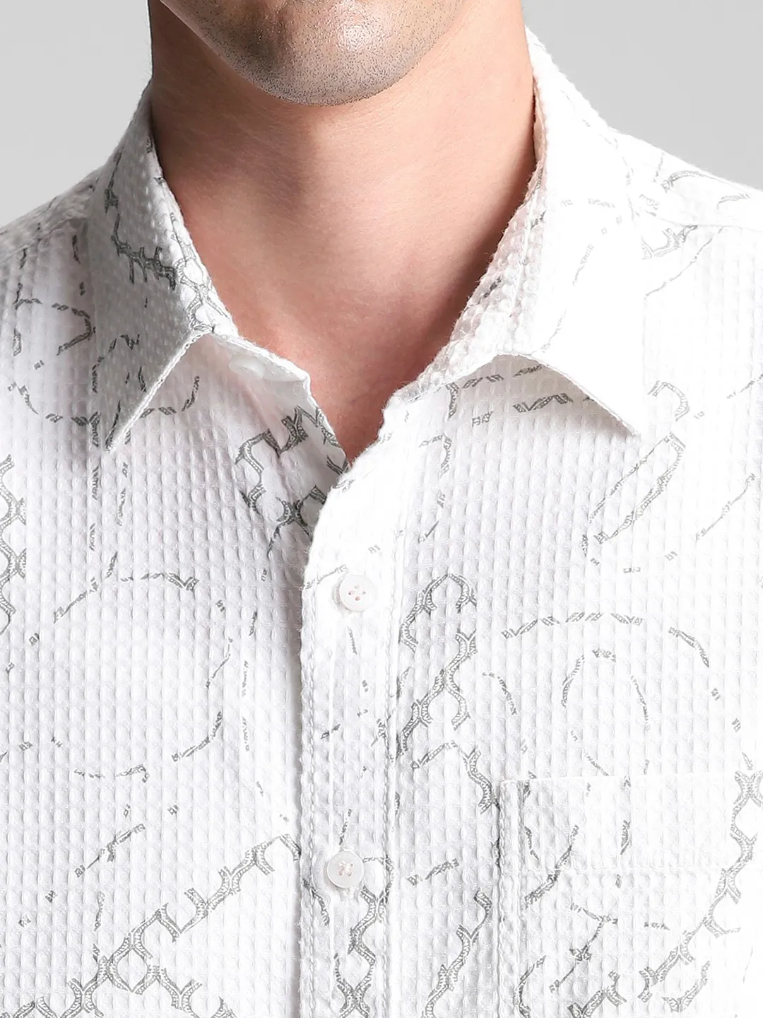 Grey Printed Shirt - Image 3