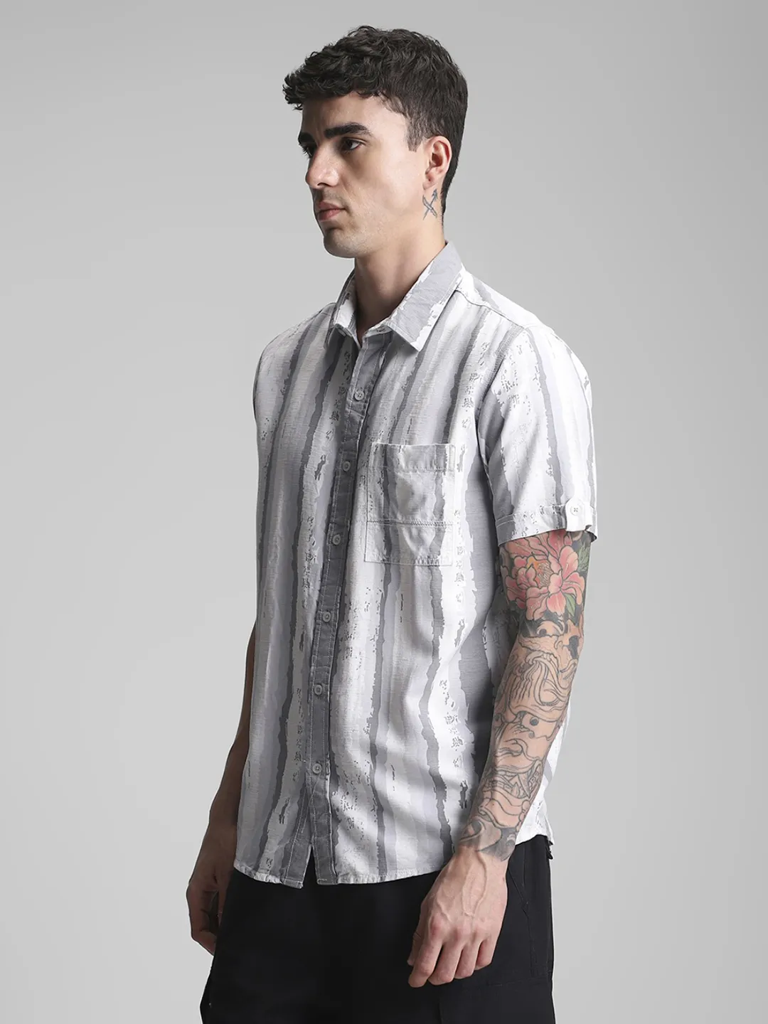 Grey Printed Shirt - Image 5