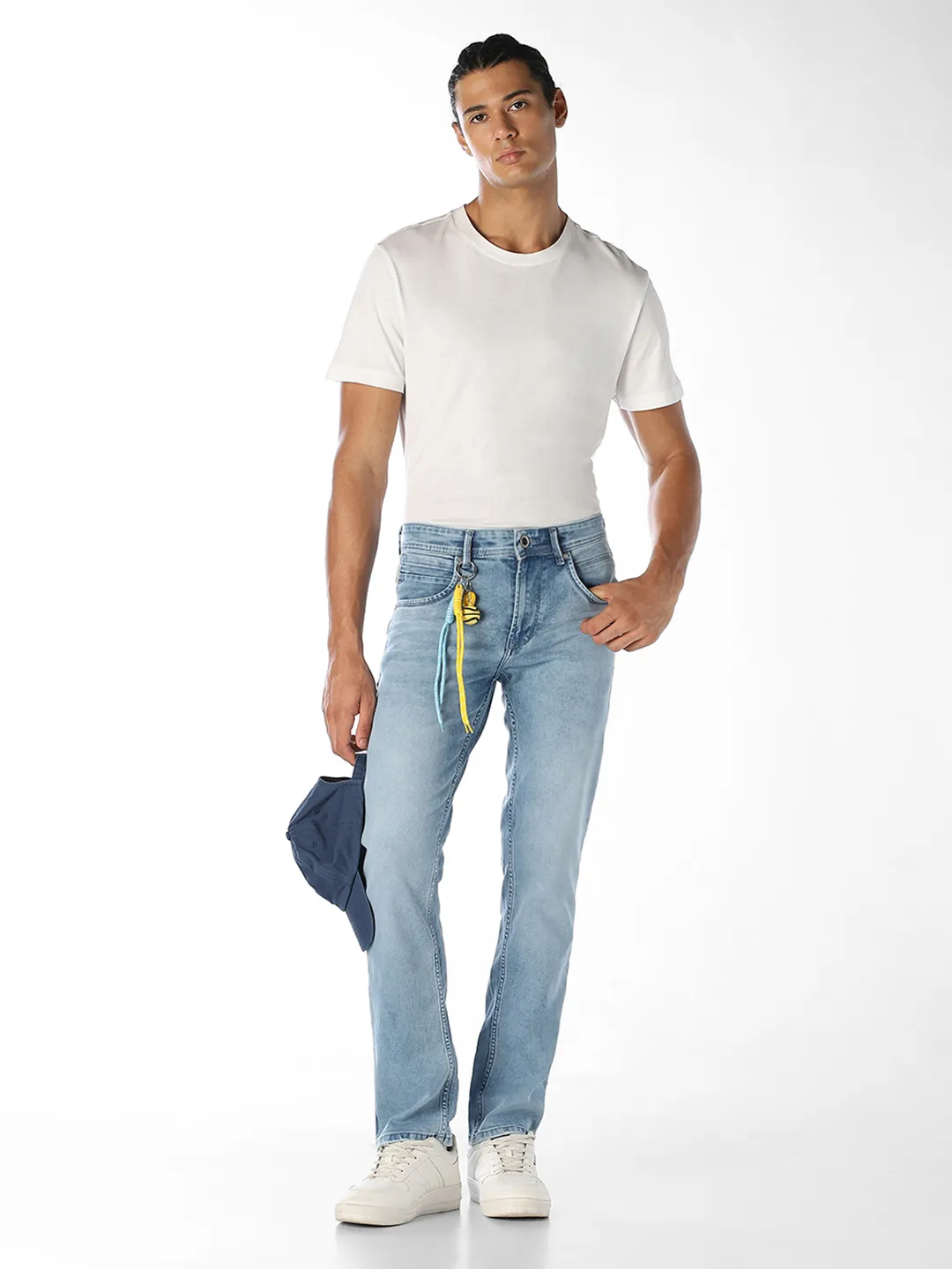 Indigo Cloud Lycra 3/1 Twill Jeans - Image 6