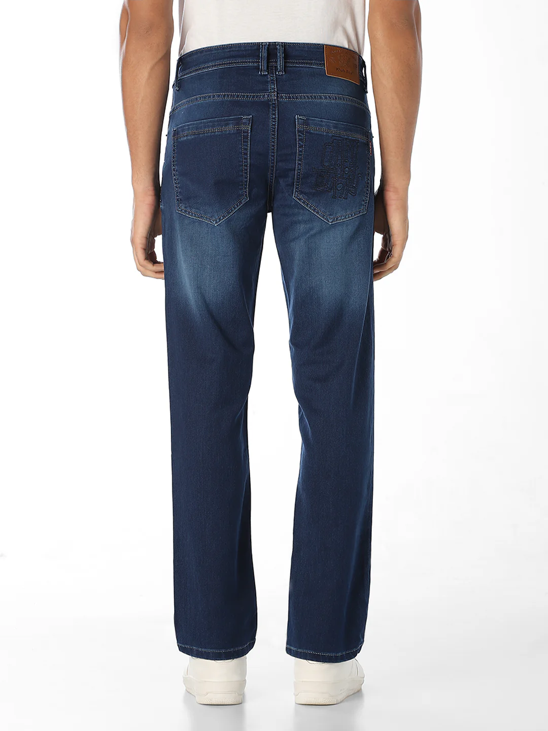Indigo Cloud Lycra Dobby Jeans - Image 3