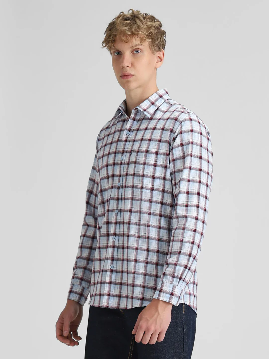 Light Blue Checks Shirt - Image 6