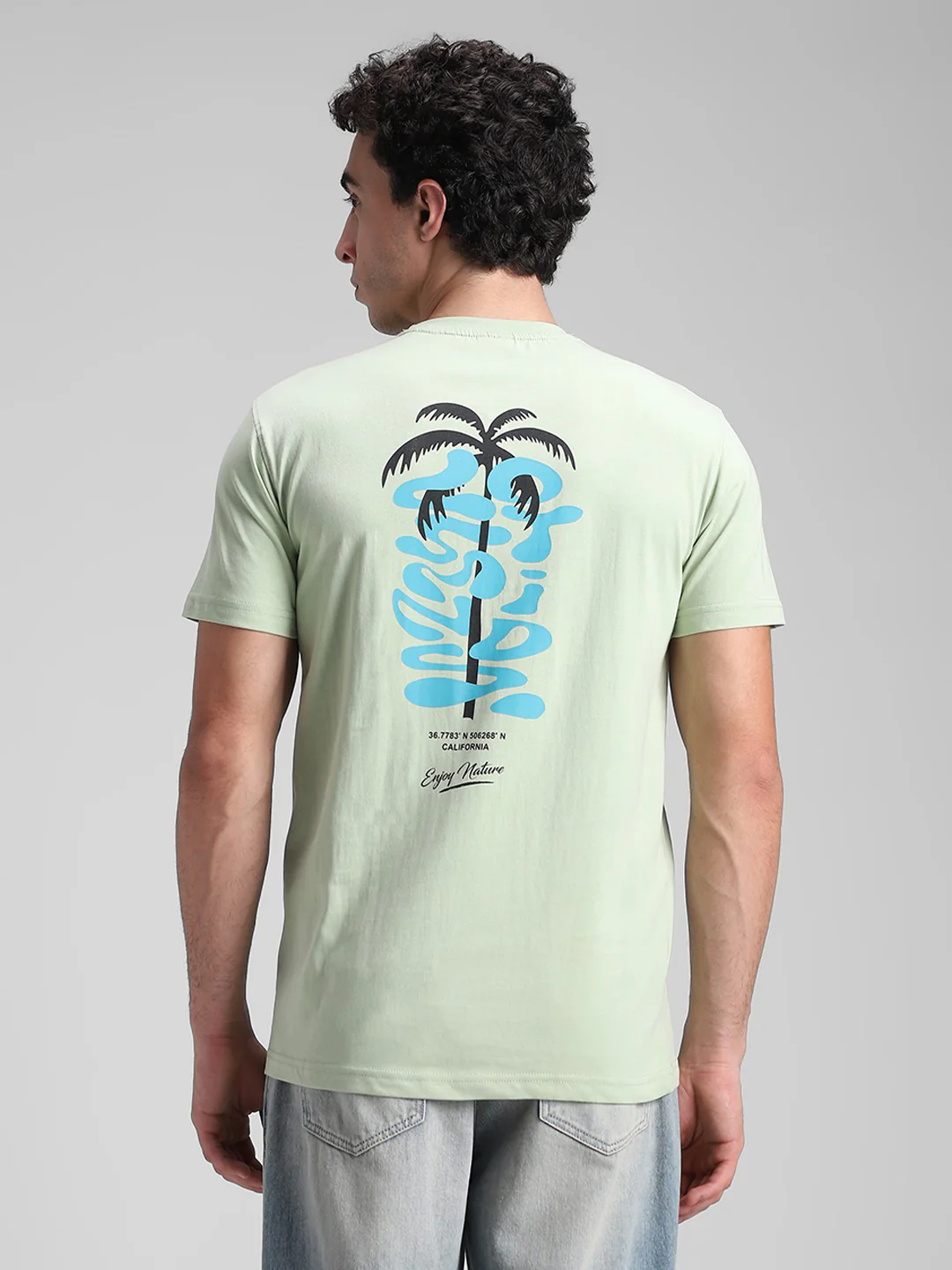 Light Green Backprint Crew T- Shirt - Image 3