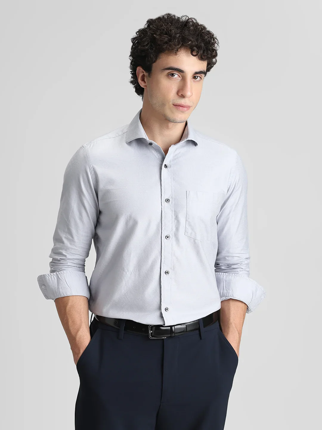 Light Grey Dobby Shirt