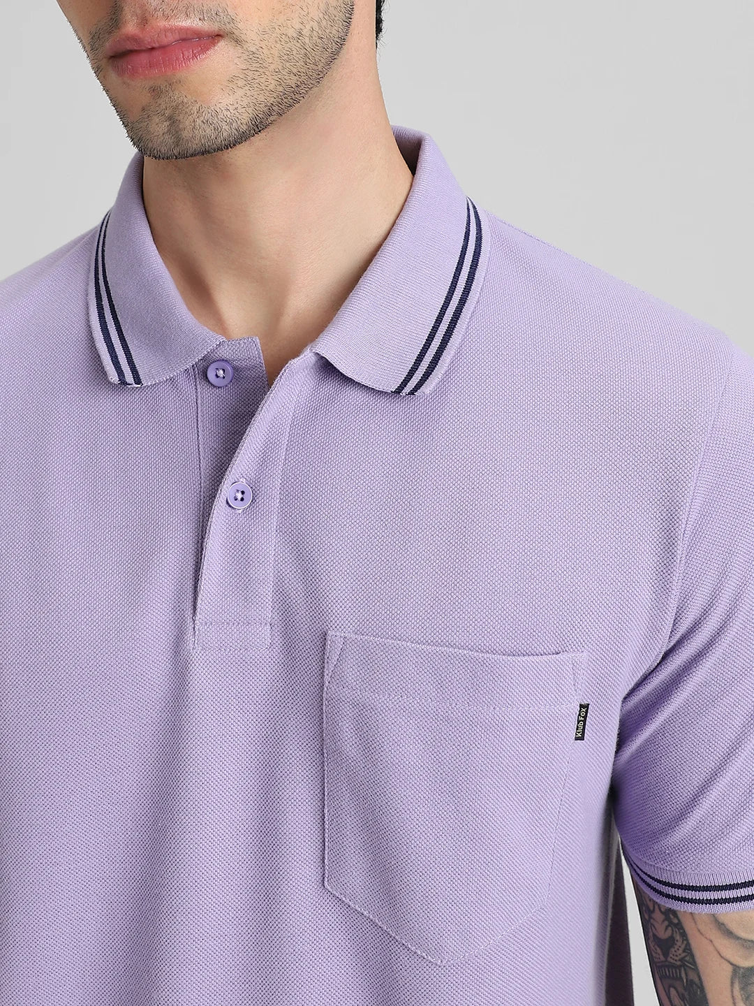 Light Purple Pocket Polo T-Shirt - Image 5