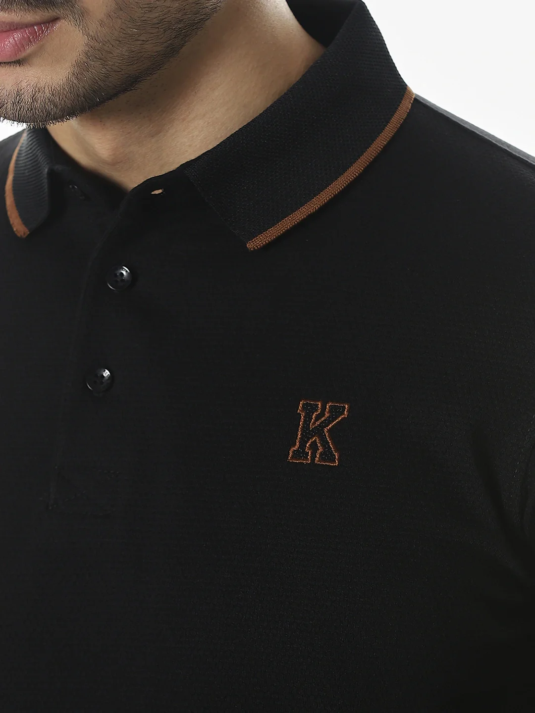 Black Embroidery Polo T-Shirt - Image 5
