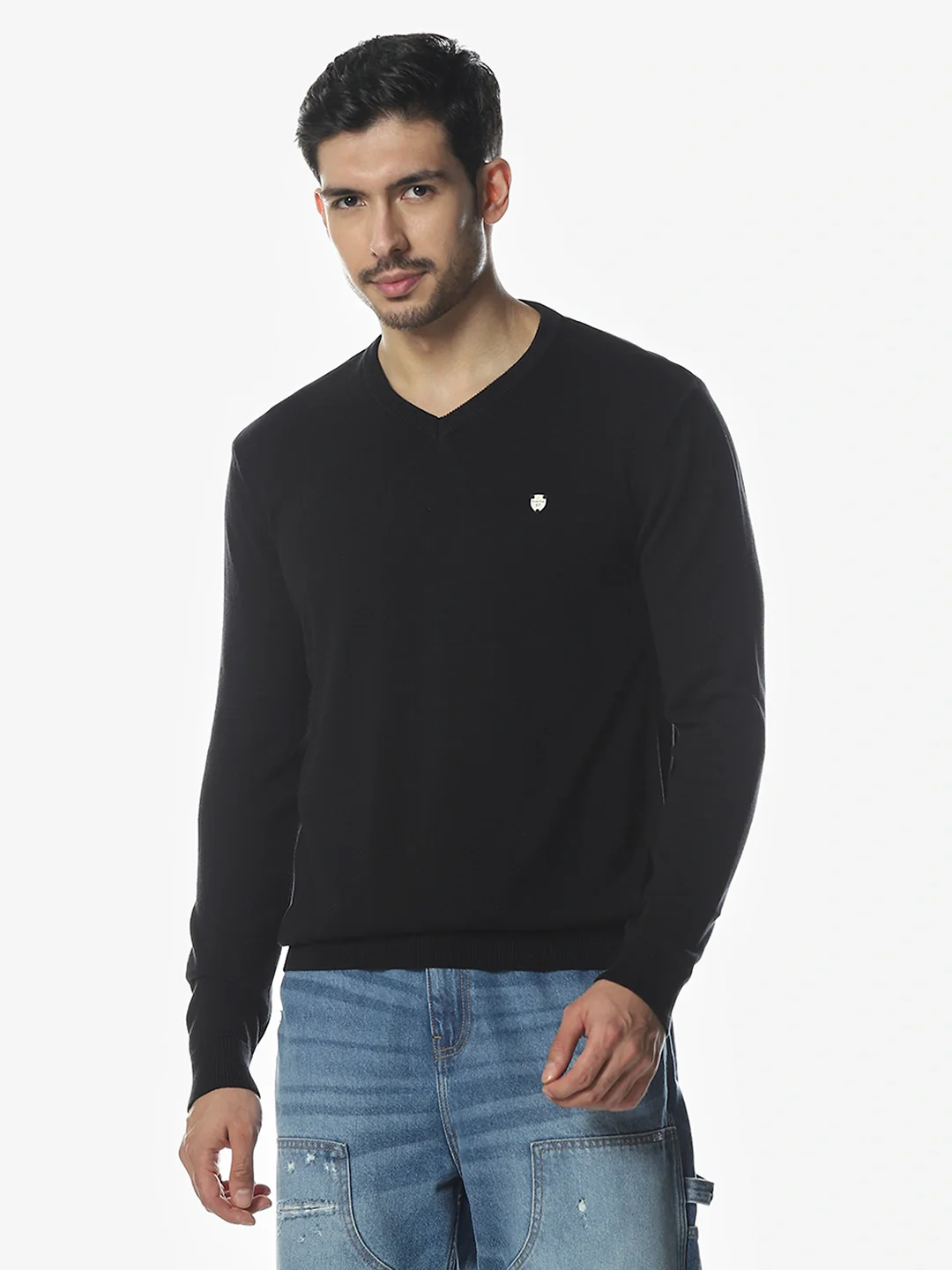 Black Solid Sweater - Image 4
