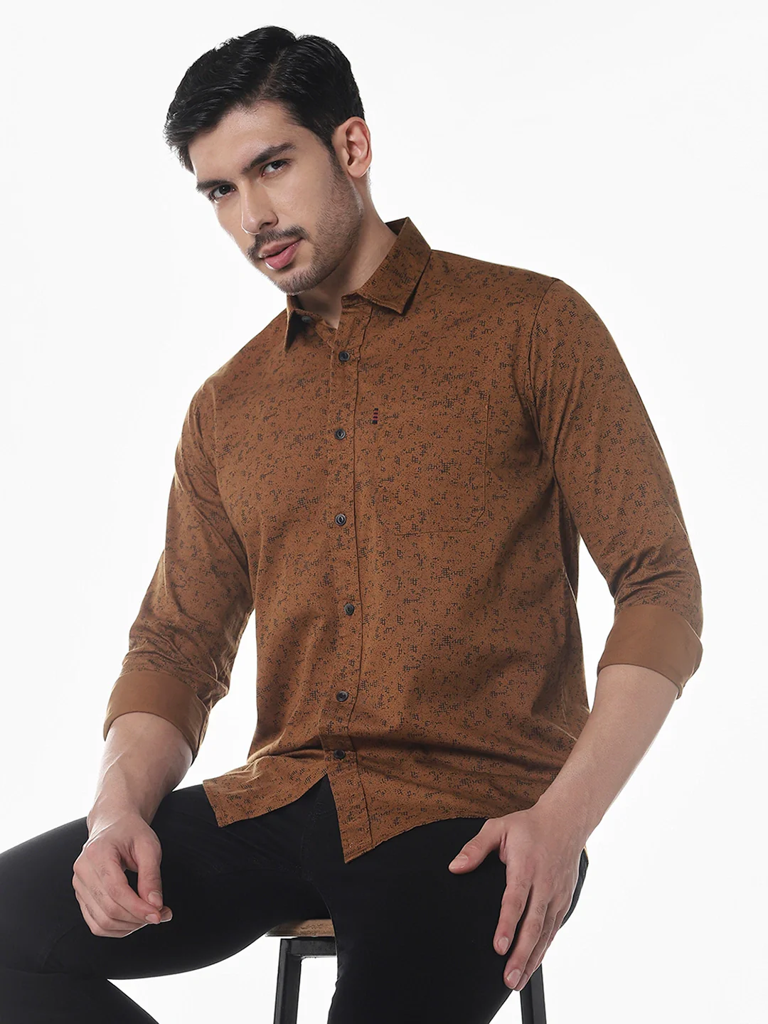Brown Printed Shirt - Image 3