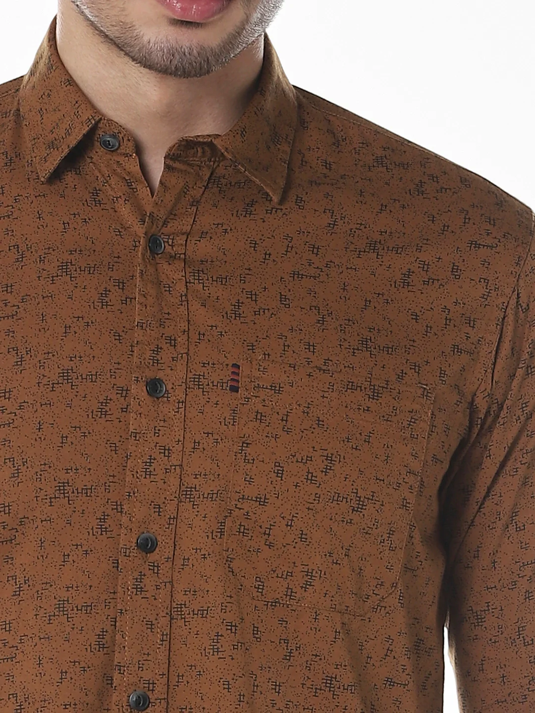 Brown Printed Shirt - Image 4