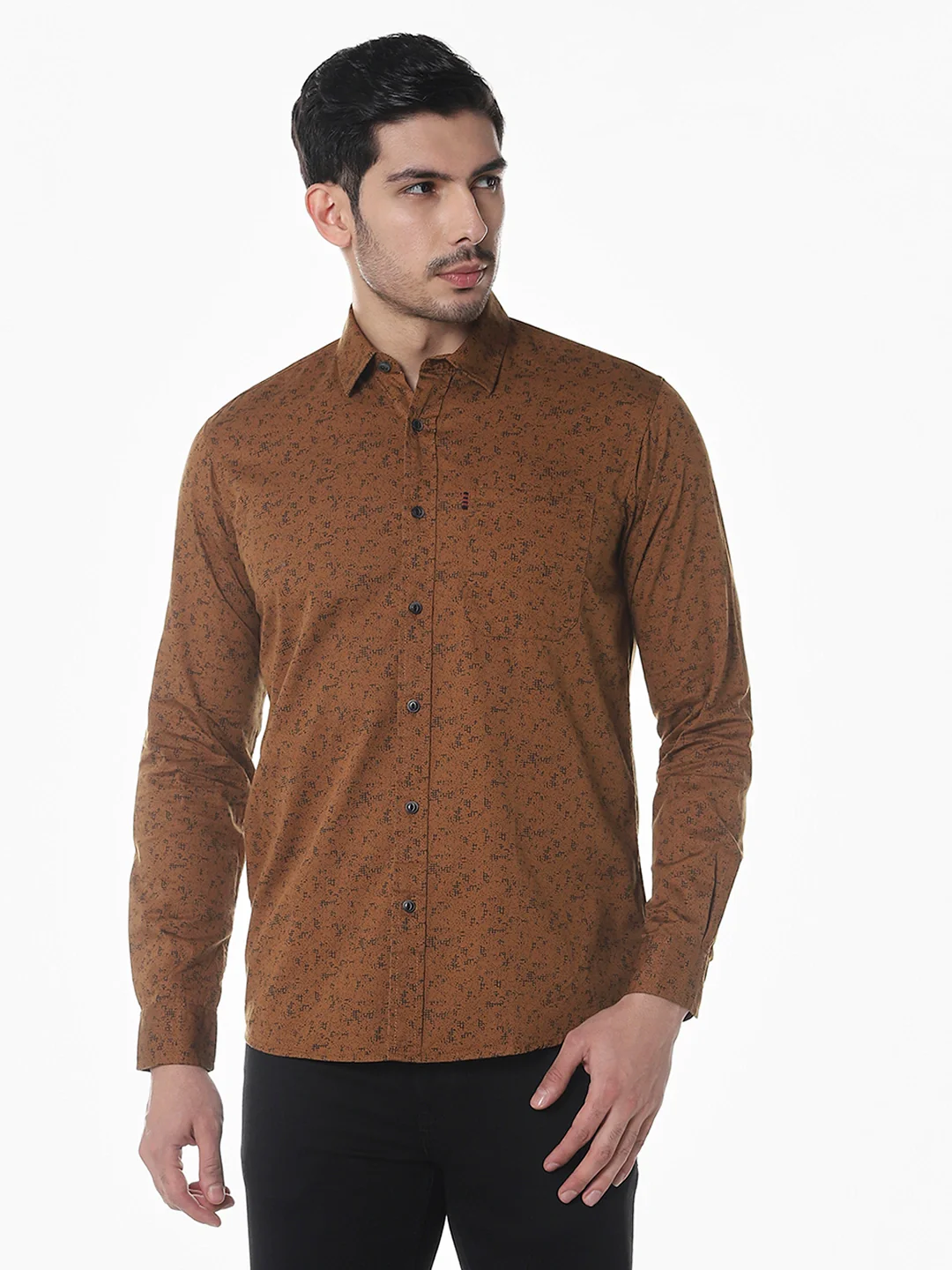 Brown Printed Shirt - Image 8