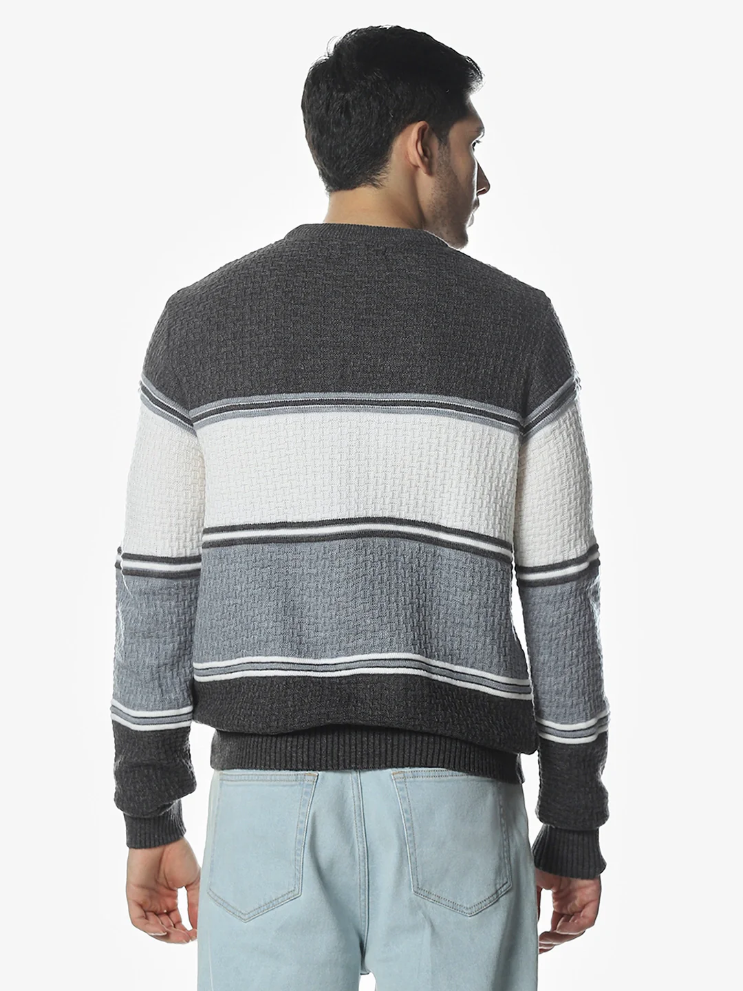 Charcoal Strip Sweater - Image 4
