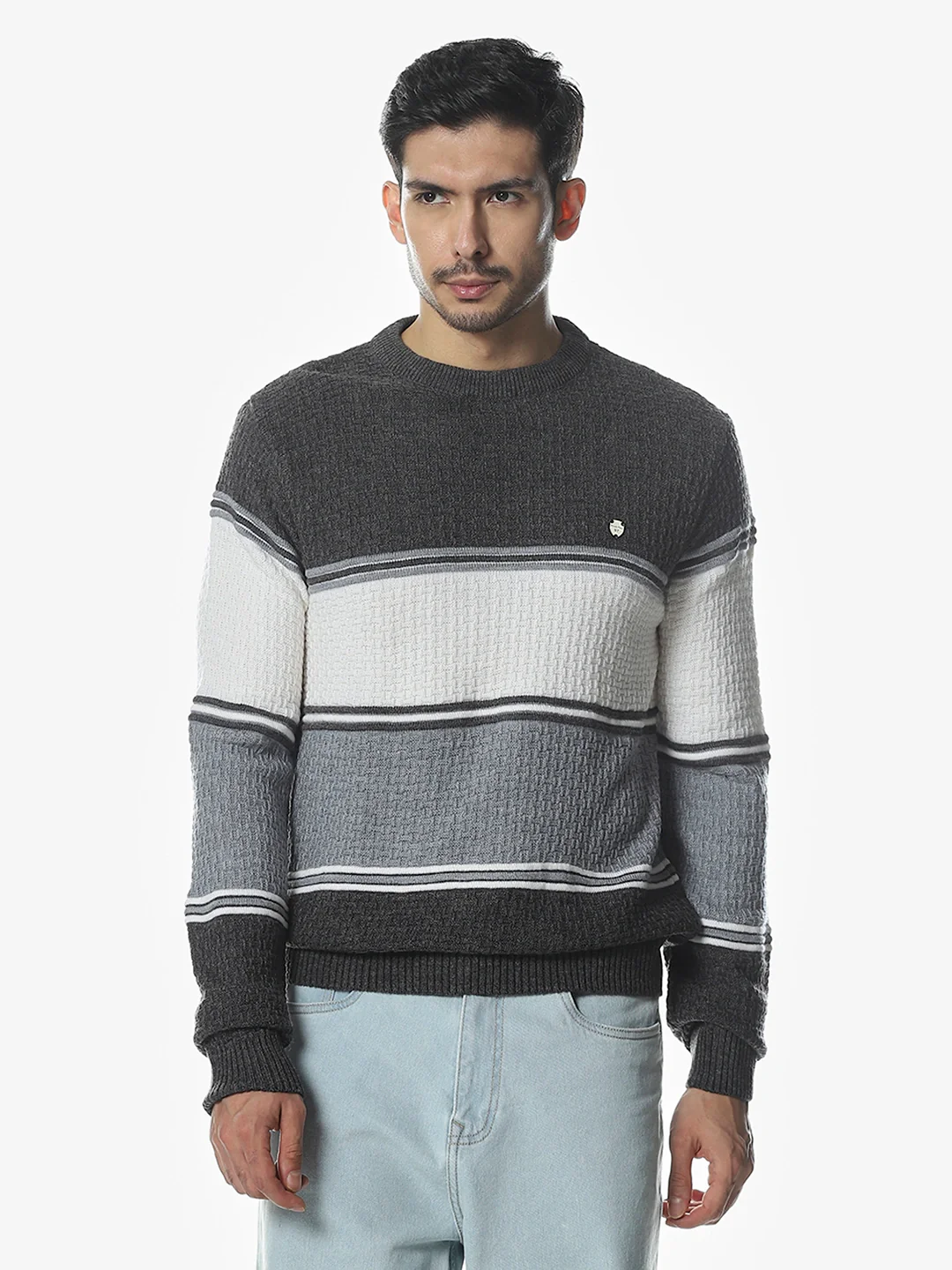 Charcoal Strip Sweater - Image 7