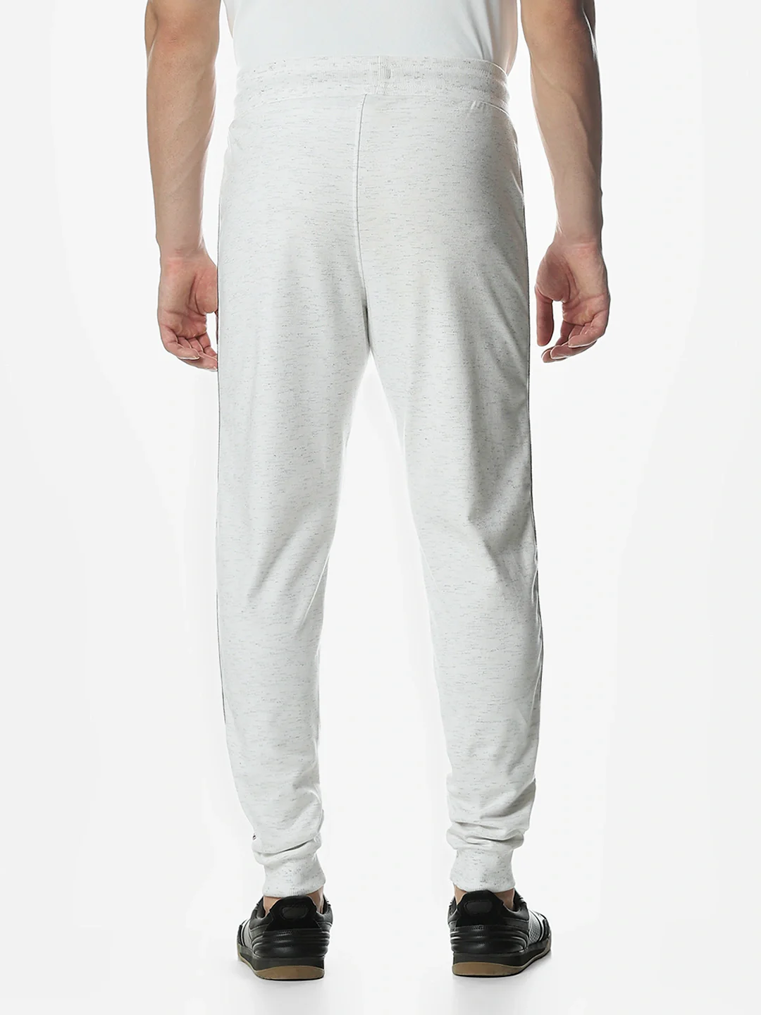 Ecru Melange Solid Joggers - Image 7