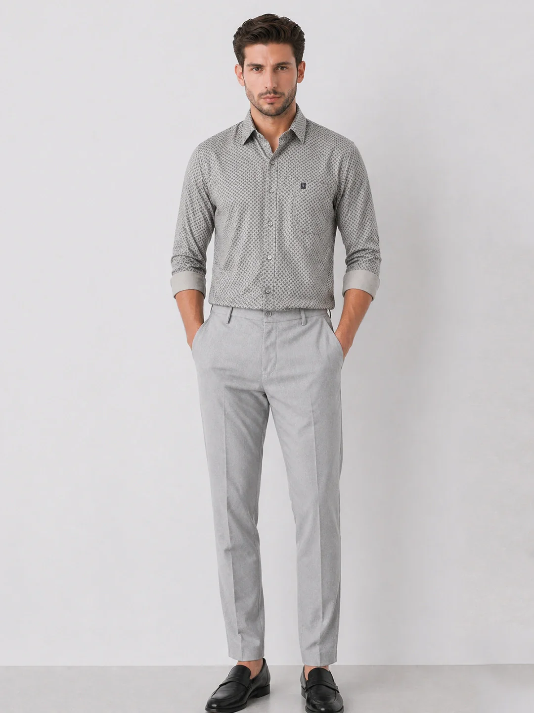 Grey Printed Shirt - Image 4