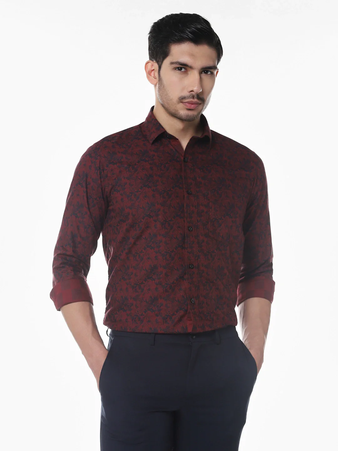 Maroon Printed Shirt