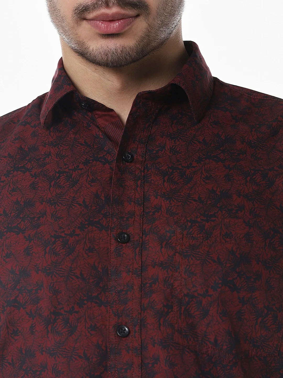 Maroon Printed Shirt - Image 6