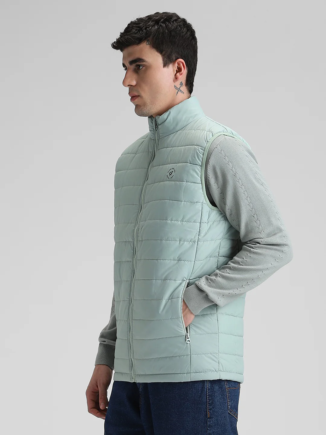 Mint Sleeveless Puffer Jacket - Image 3
