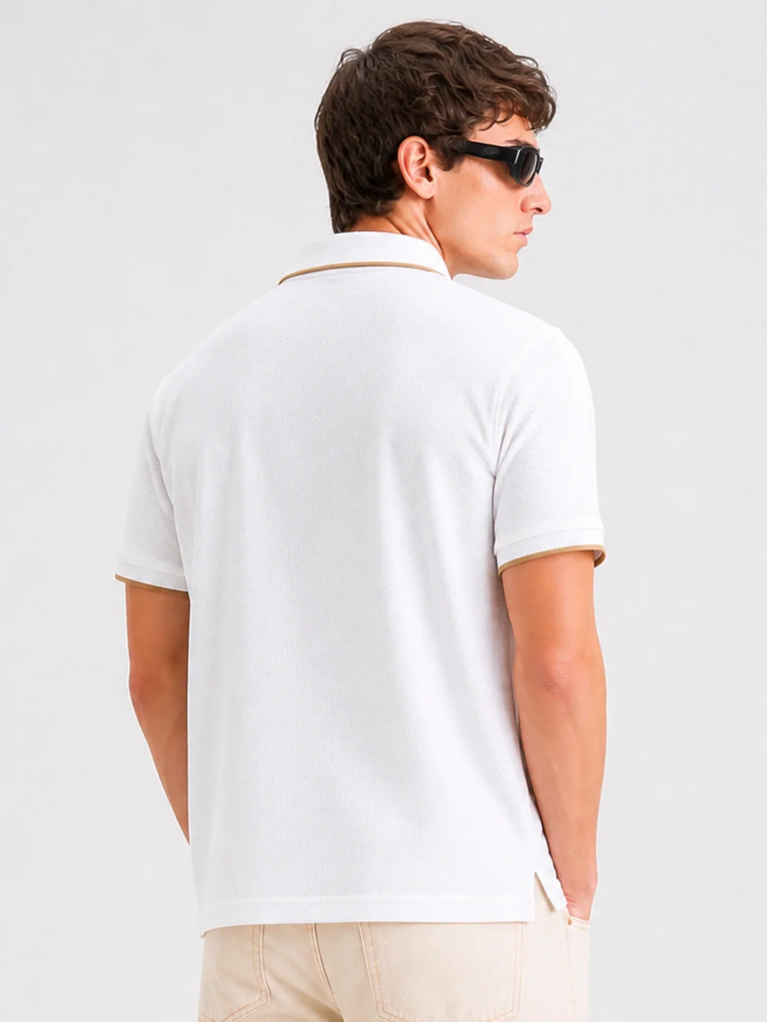 Off White Polo T-Shirt - Image 3