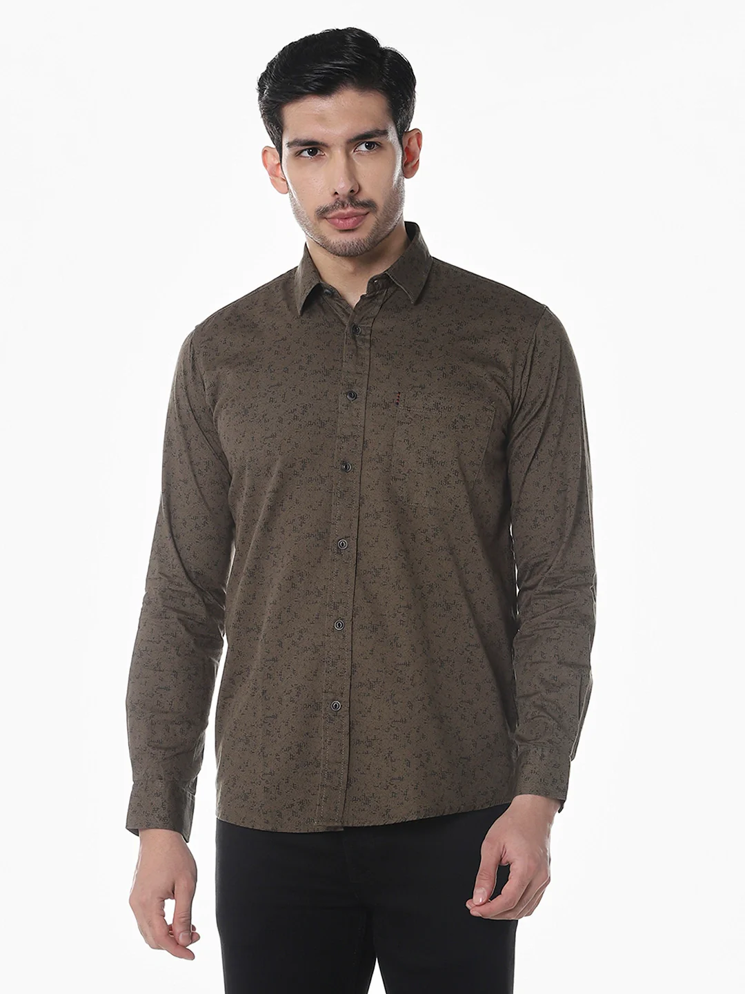Olive Printed Shirt - Image 4