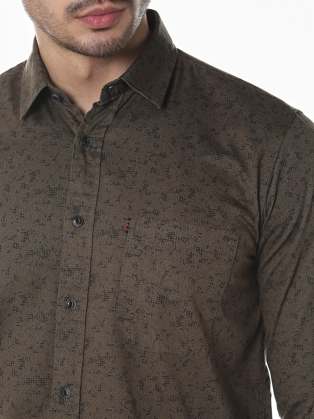 Olive Printed Shirt - Image 7