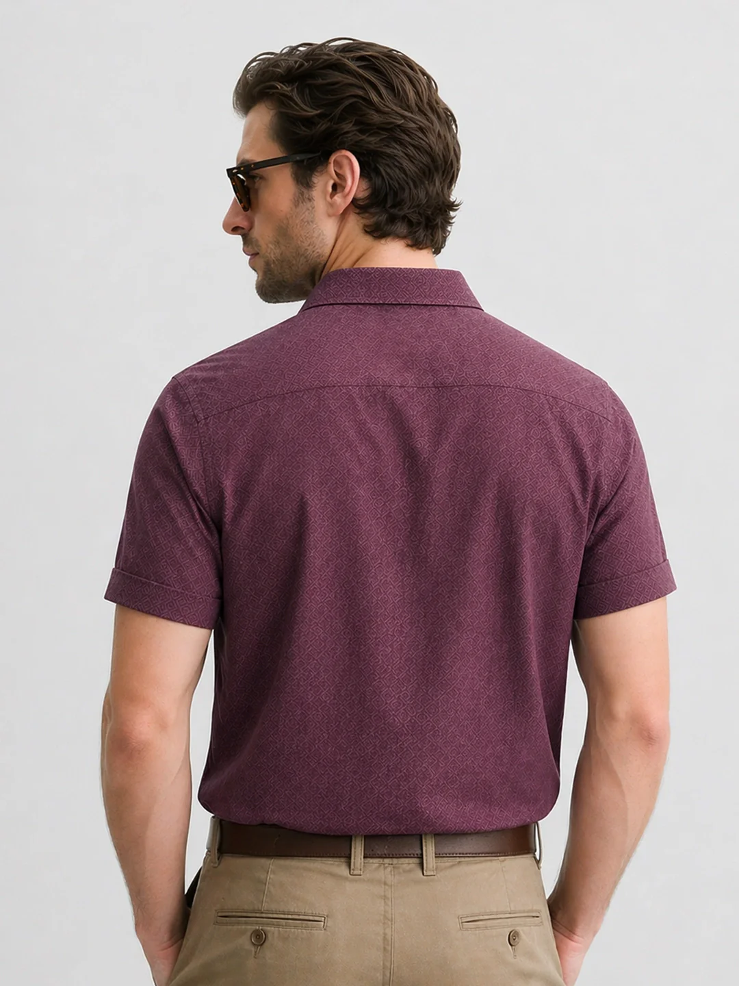 Dark Purple Printed Shirt - Image 4