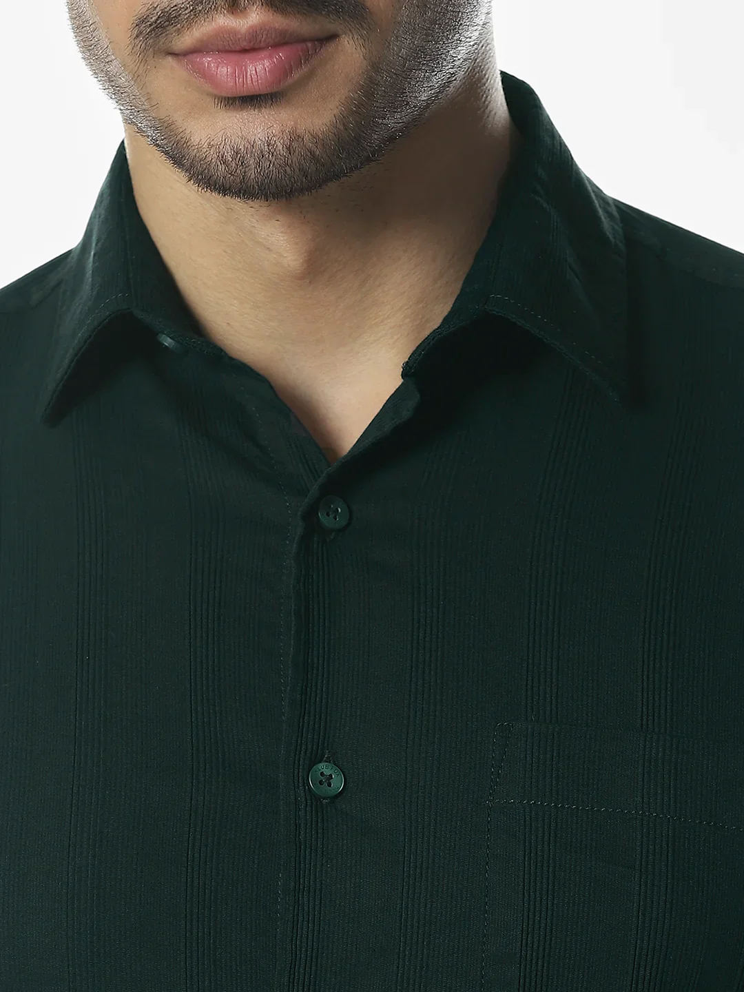 Peacock Green Solid Shirt - Image 6