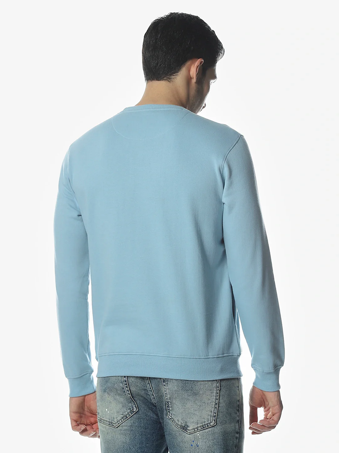 Sky Blue Printed  Sweatshirt - Image 5