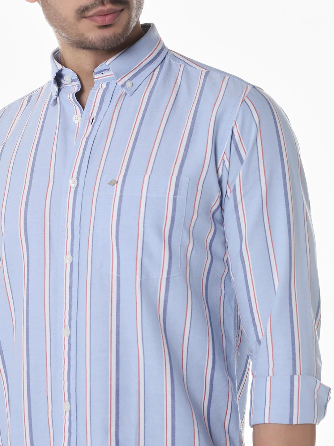 Sky Blue Striped Shirt - Image 5