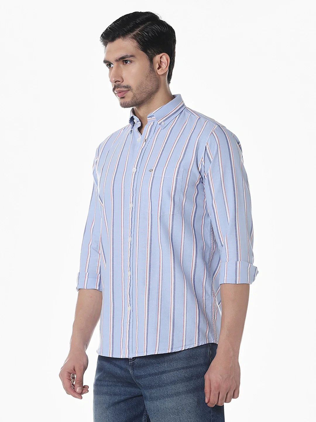 Sky Blue Striped Shirt - Image 7