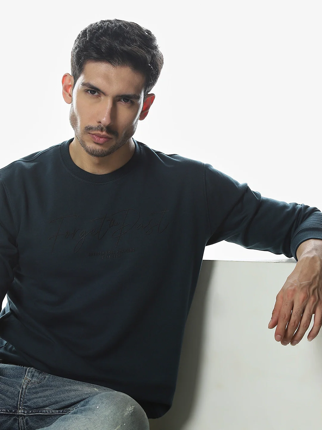 Teal Printed Sweatshirt - Image 4