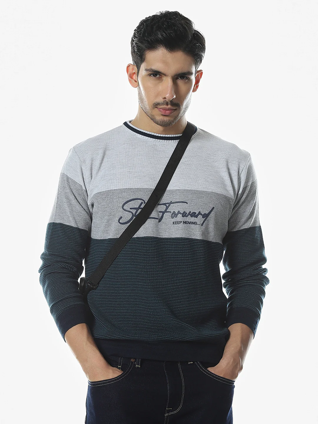Teal Striped Sweater