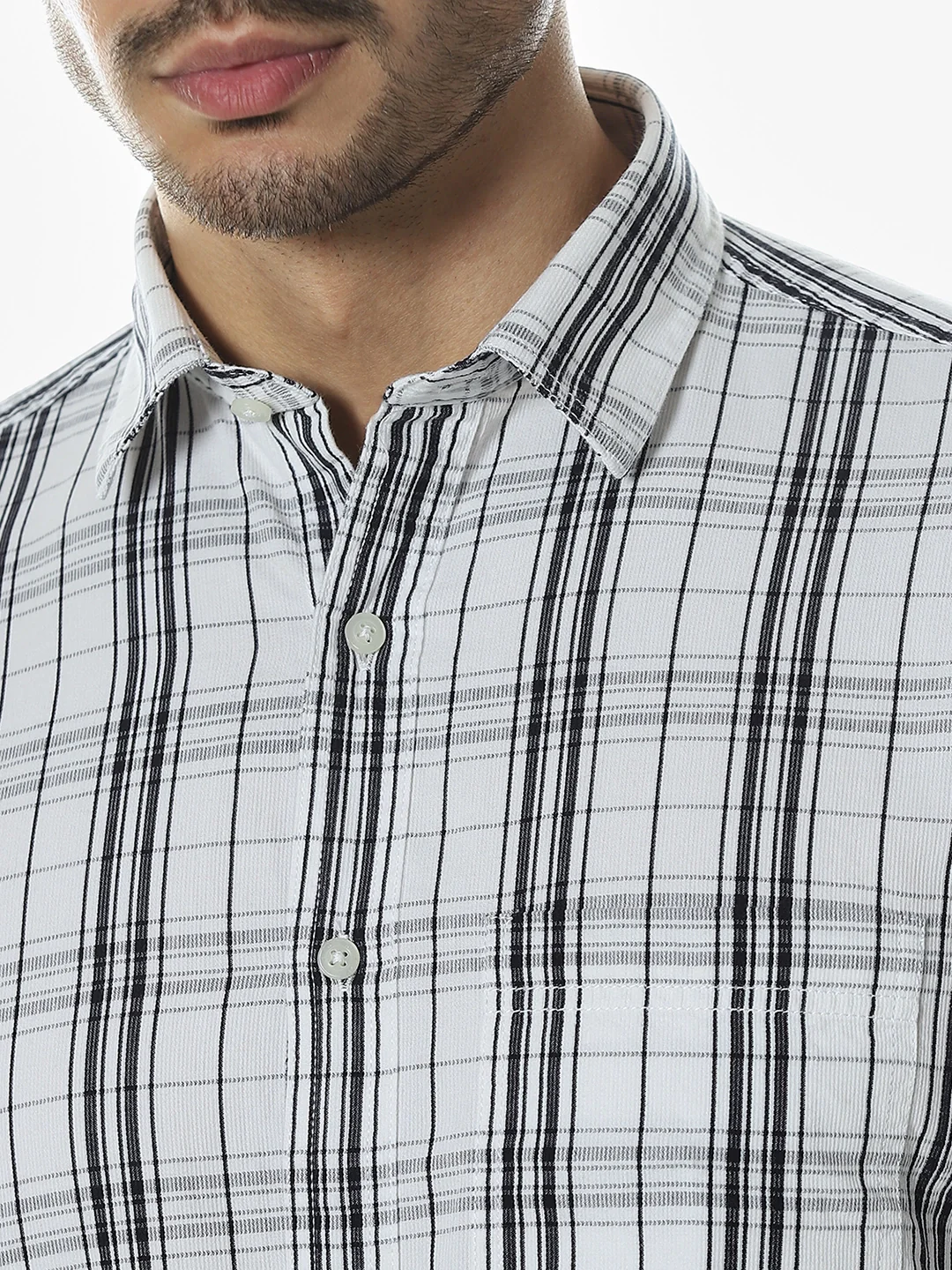 White Black Checkered Shirt - Image 5