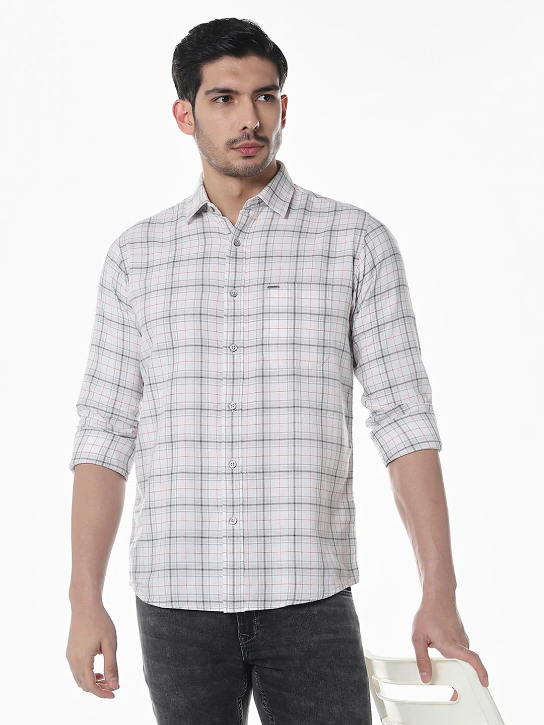 White Checkered Shirt - Image 3