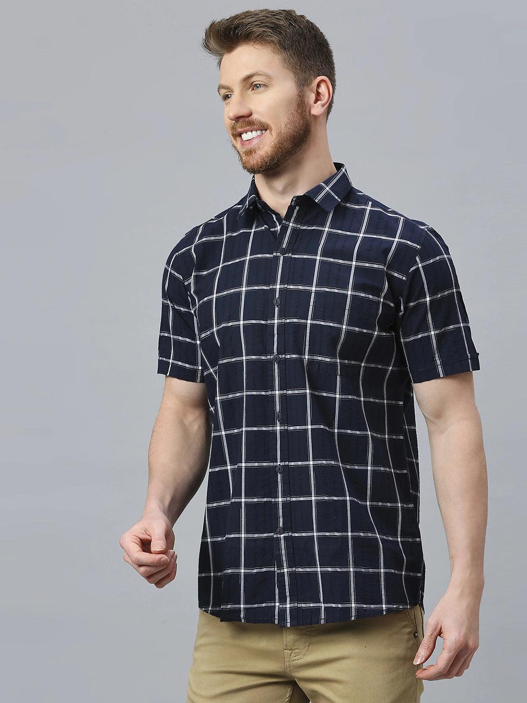 Navy Checkered Shirt - Image 8