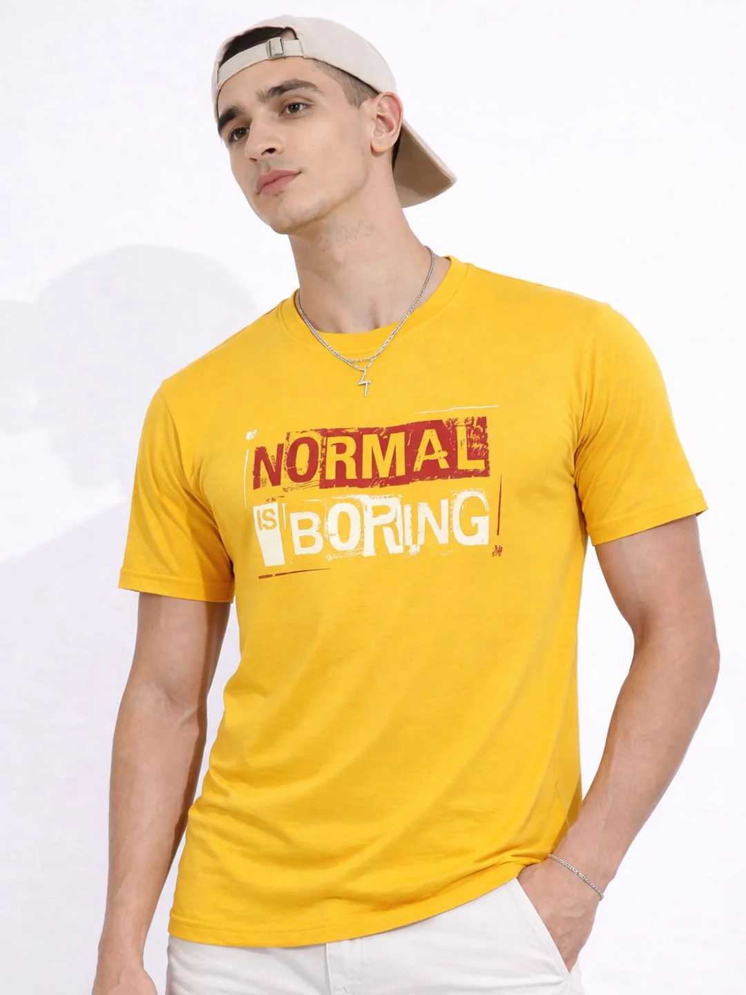 Mustard Yellow Printed T-Shirt - Image 2
